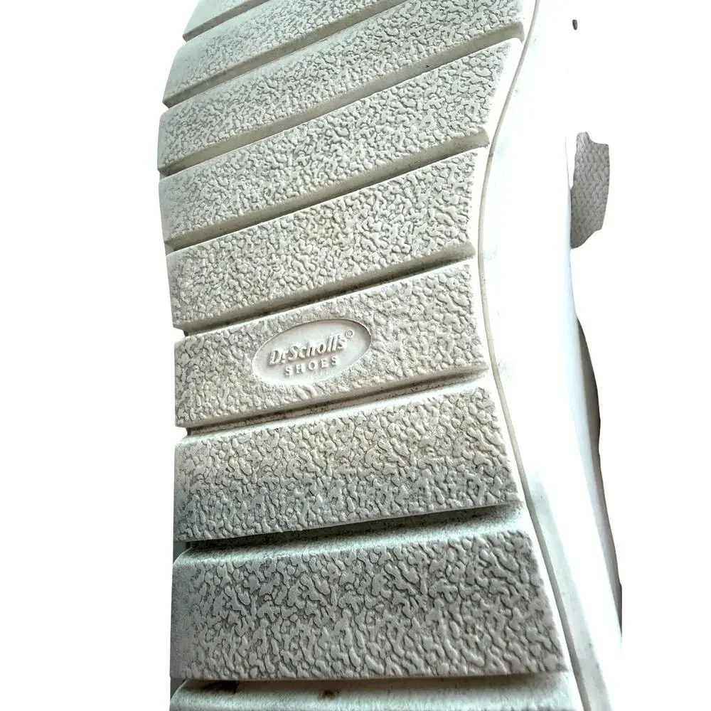 Dr Scholls Time Off White Platform Sneakers 8.5 M Lace Up Walking Shoes